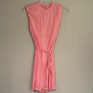 LOFT Red White Candy Stripe Textured Sleeveless Dress